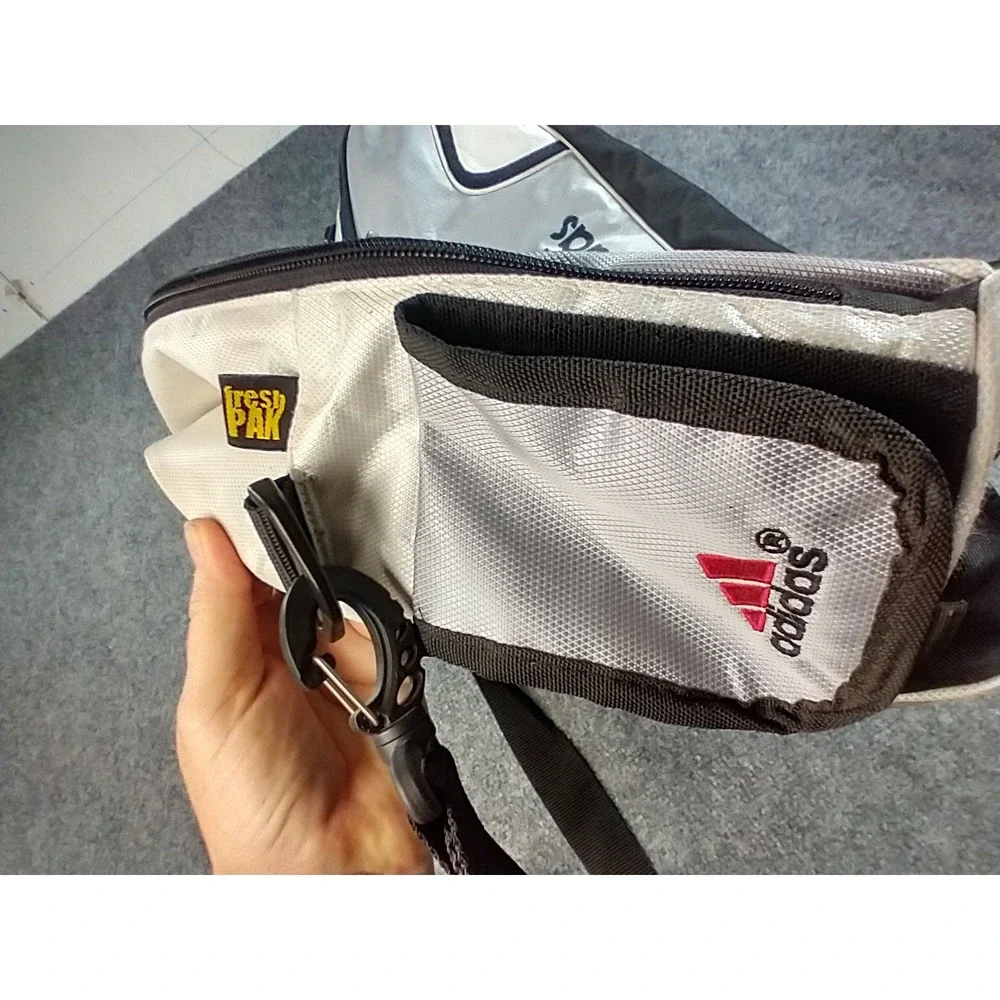 Adidas Barricade Tour Tennis Bag Large Silver Black 3-Stripe Racket Bag